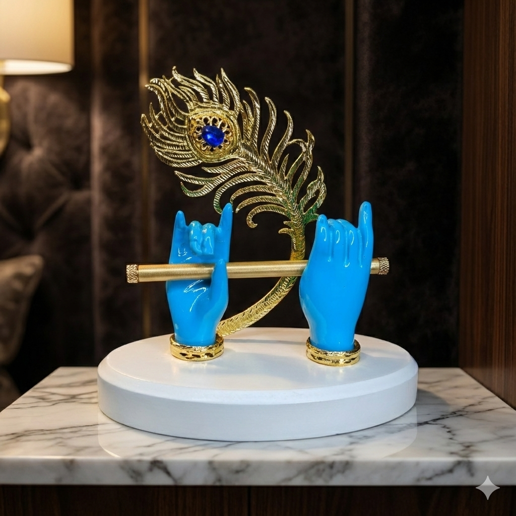Lord Krishna Hand with Flute 24k Gold Plated
