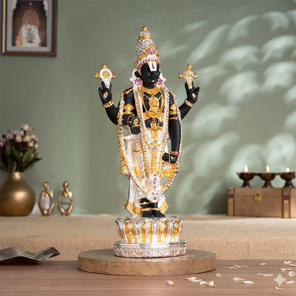 Gold & Silver Plated Tirupati Balaji (Venkateswara) Idol