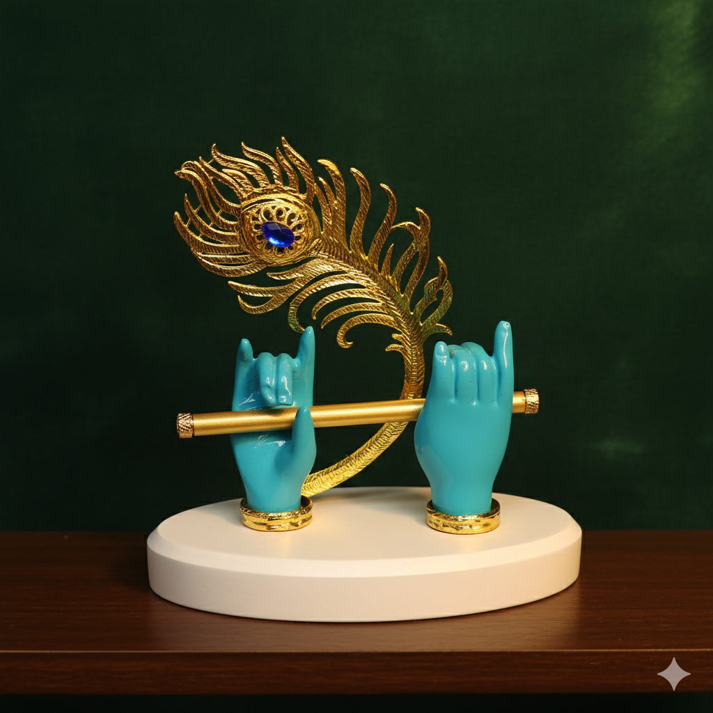 Lord Krishna Hand with Flute 24k Gold Plated