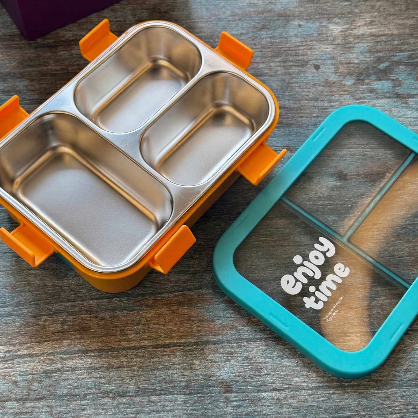 MealJoy Stainless Steel Bento Lunch Box (3 Grid) - 100% Leakproof
