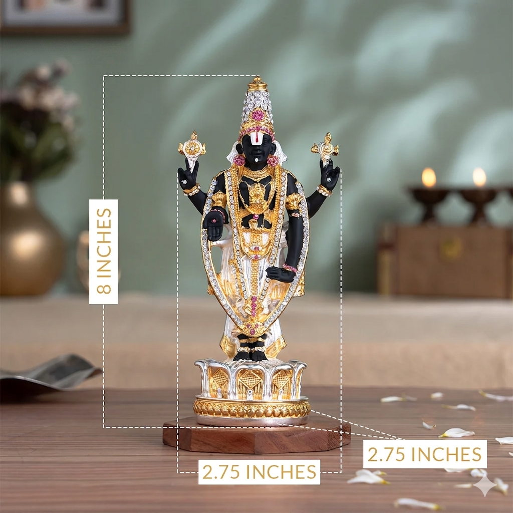 Gold & Silver Plated Tirupati Balaji (Venkateswara) Idol