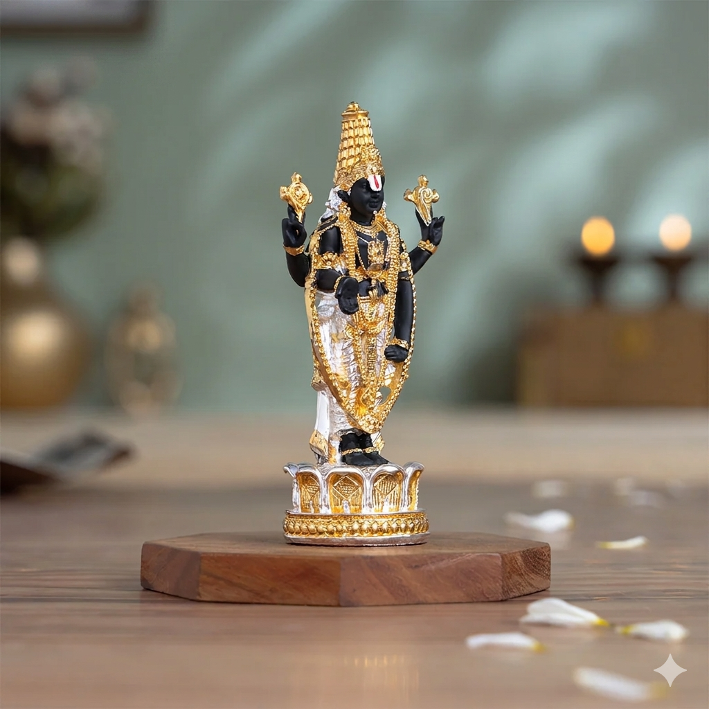 Gold & Silver Plated Tirupati Balaji (Venkateswara) Idol
