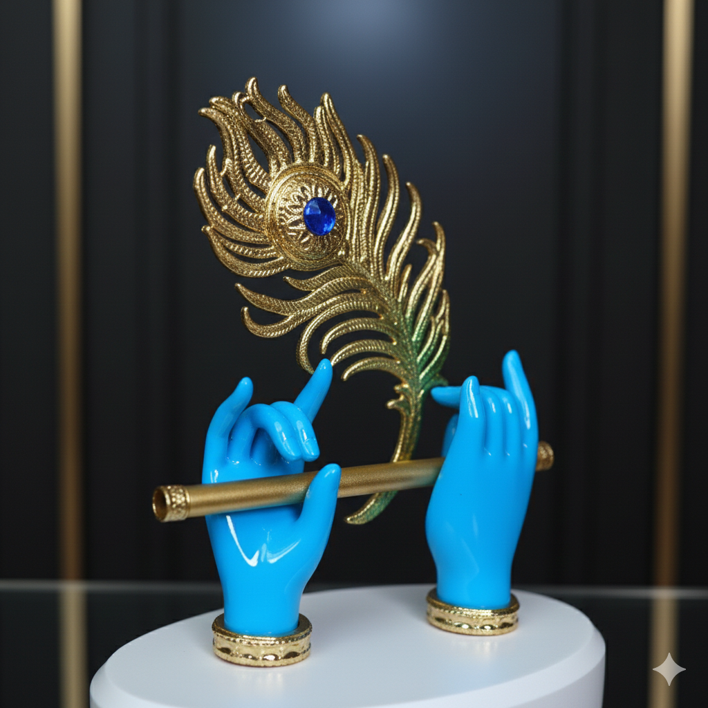 Lord Krishna Hand with Flute 24k Gold Plated
