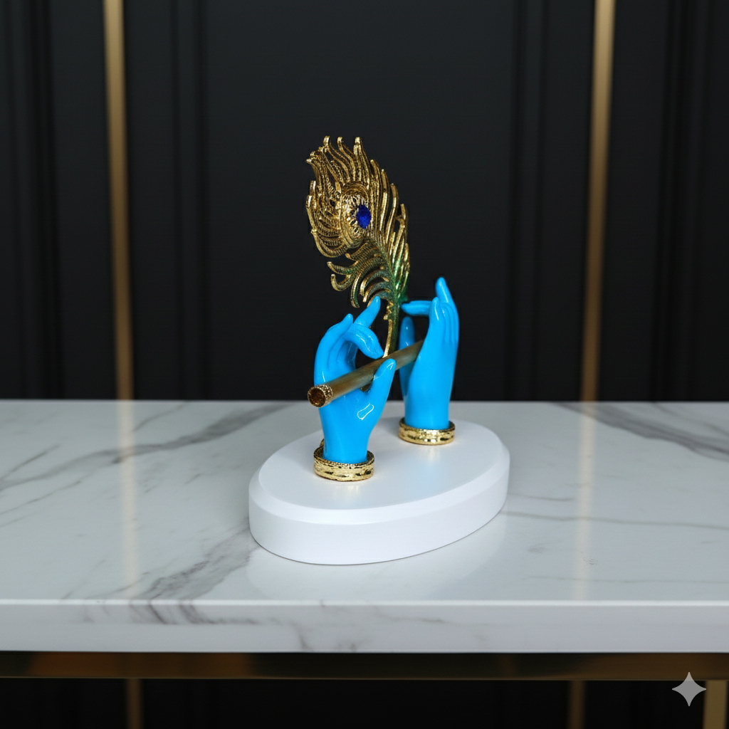 Lord Krishna Hand with Flute 24k Gold Plated