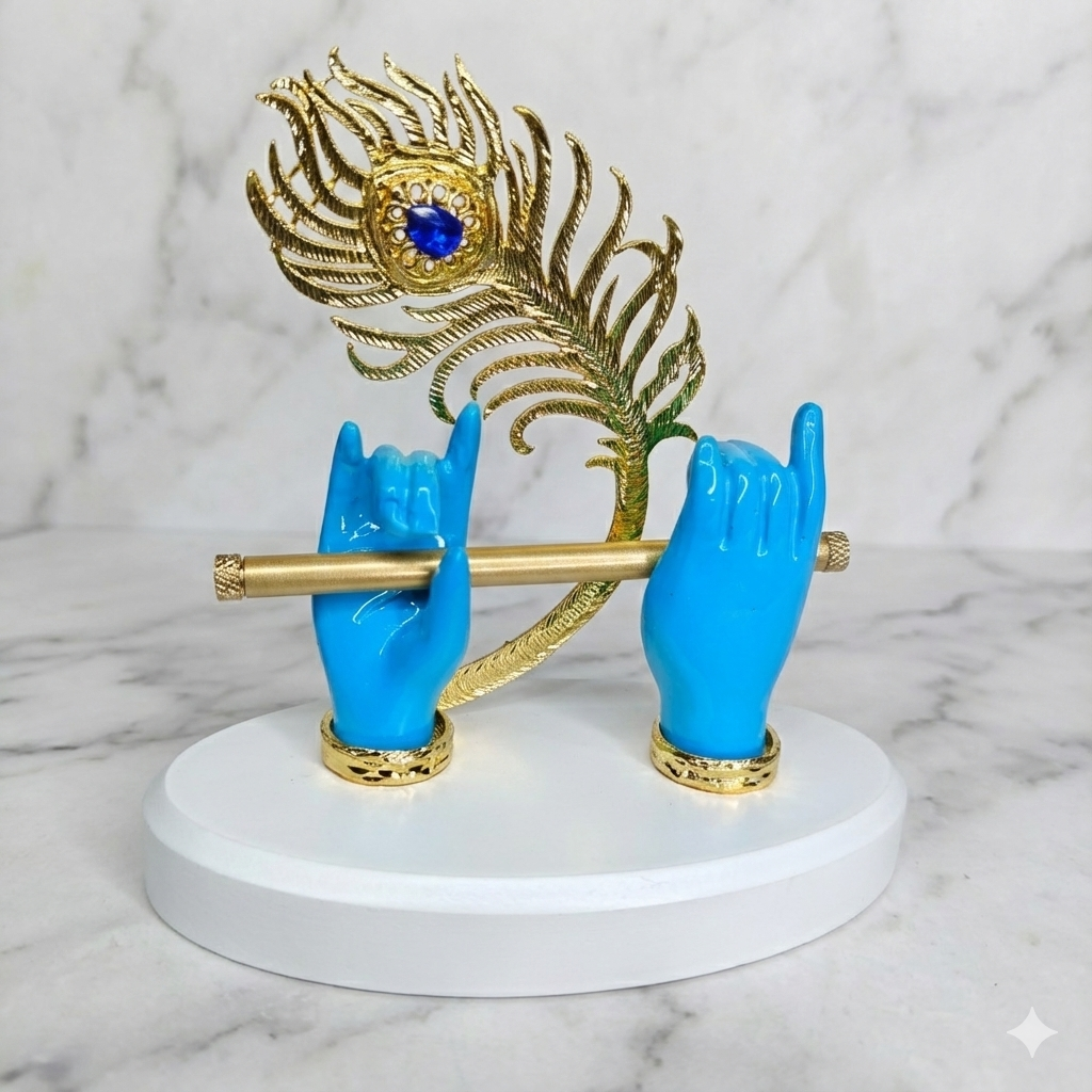 Lord Krishna Hand with Flute 24k Gold Plated