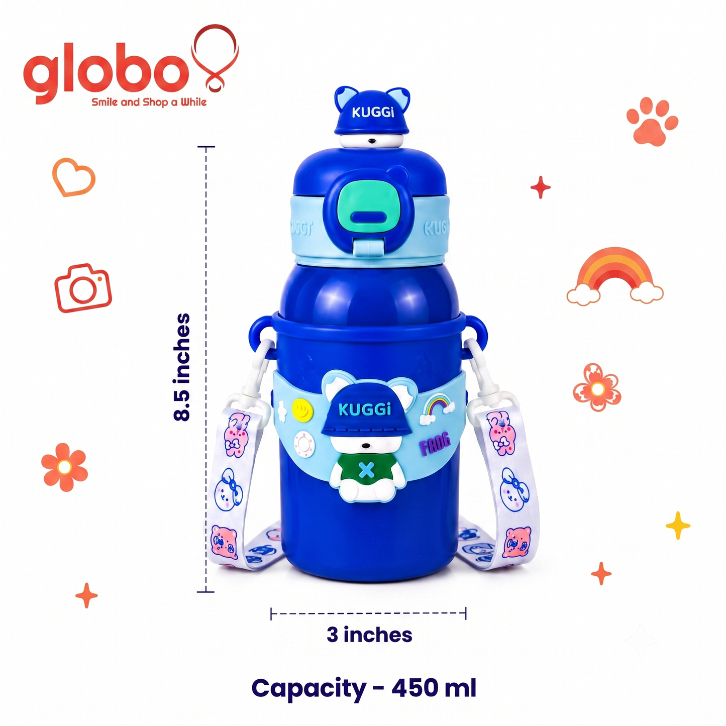Poku Kuggi Stainnless Steel Water Bottle - 450 ML