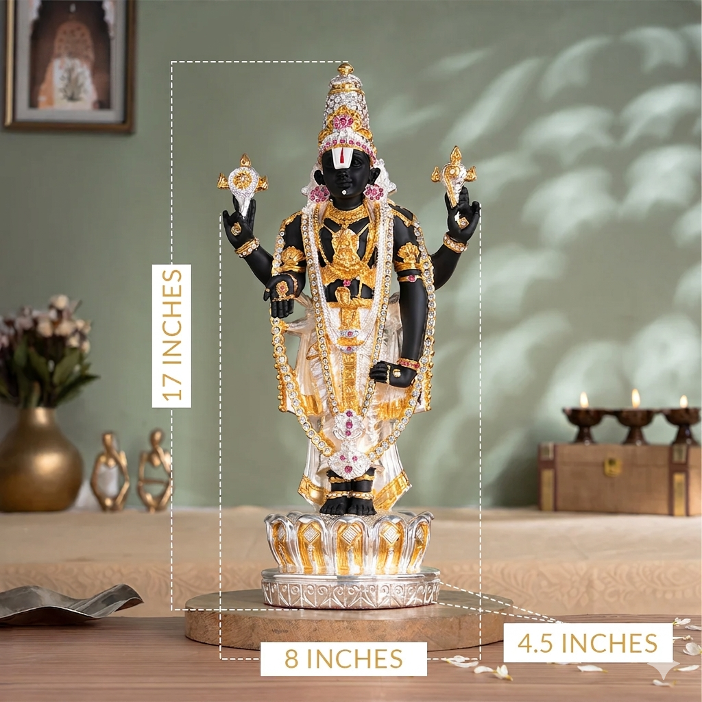 Gold & Silver Plated Tirupati Balaji (Venkateswara) Idol