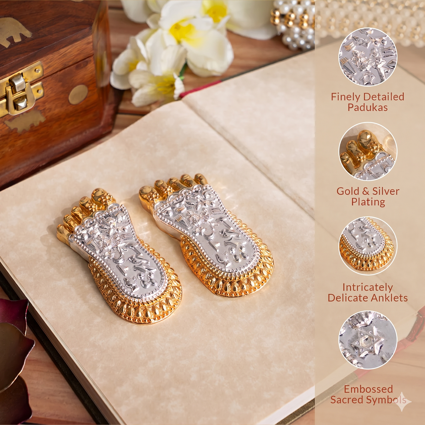 Gold & Silver Plated Maa Lakshmi's Charan Paduka