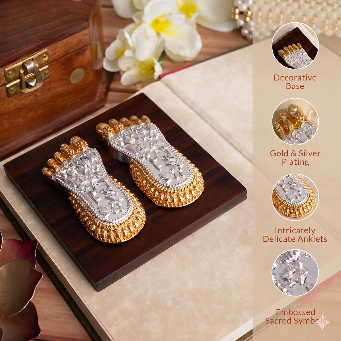 Gold & Silver Plated Maa Lakshmi's Charan Paduka
