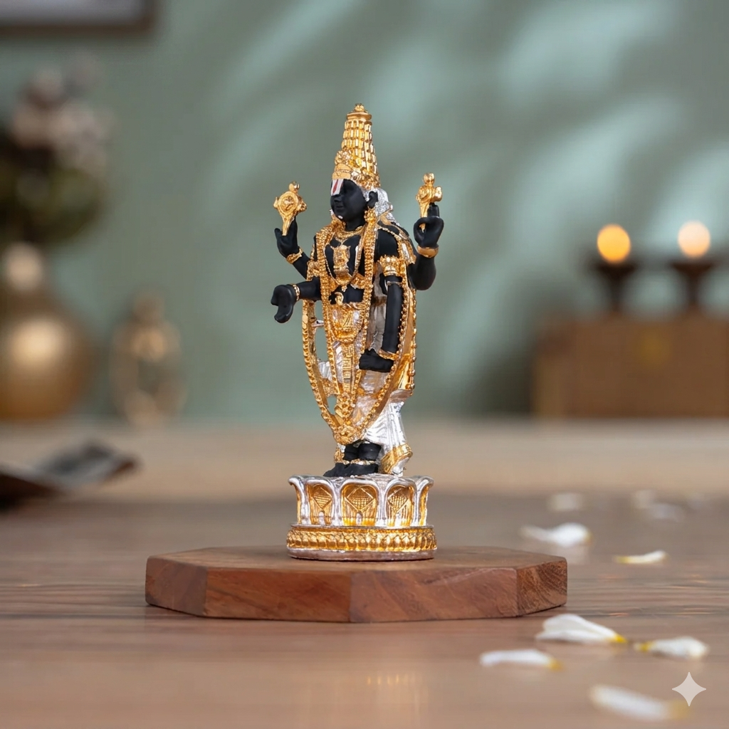 Gold & Silver Plated Tirupati Balaji (Venkateswara) Idol