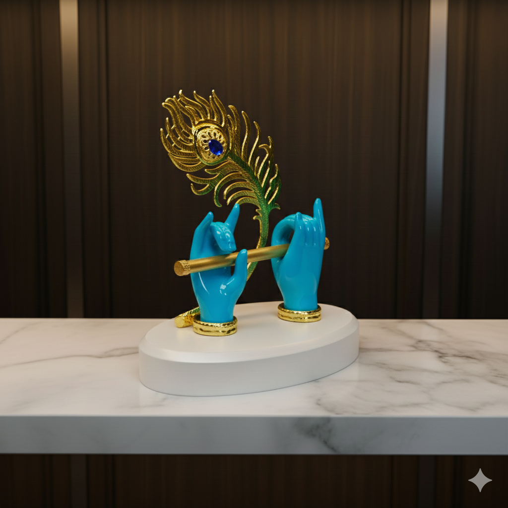 Lord Krishna Hand with Flute 24k Gold Plated