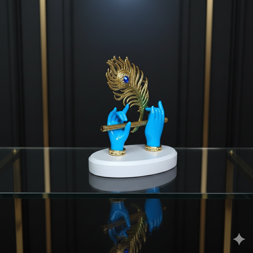 Lord Krishna Hand with Flute 24k Gold Plated