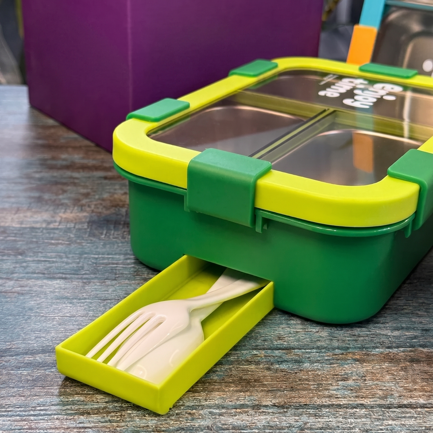 MealJoy Stainless Steel Bento Lunch Box (3 Grid) - 100% Leakproof