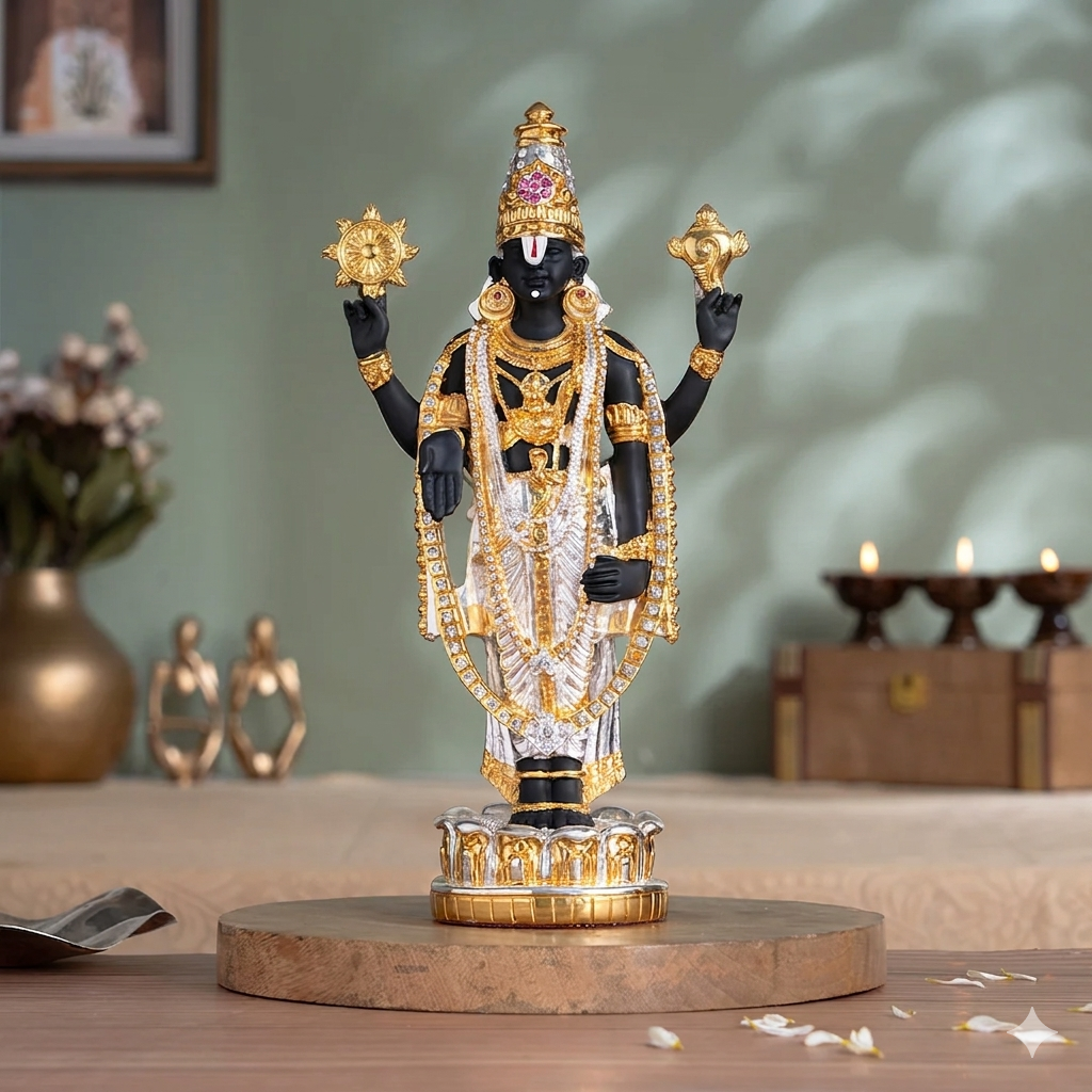 Gold & Silver Plated Tirupati Balaji (Venkateswara) Idol