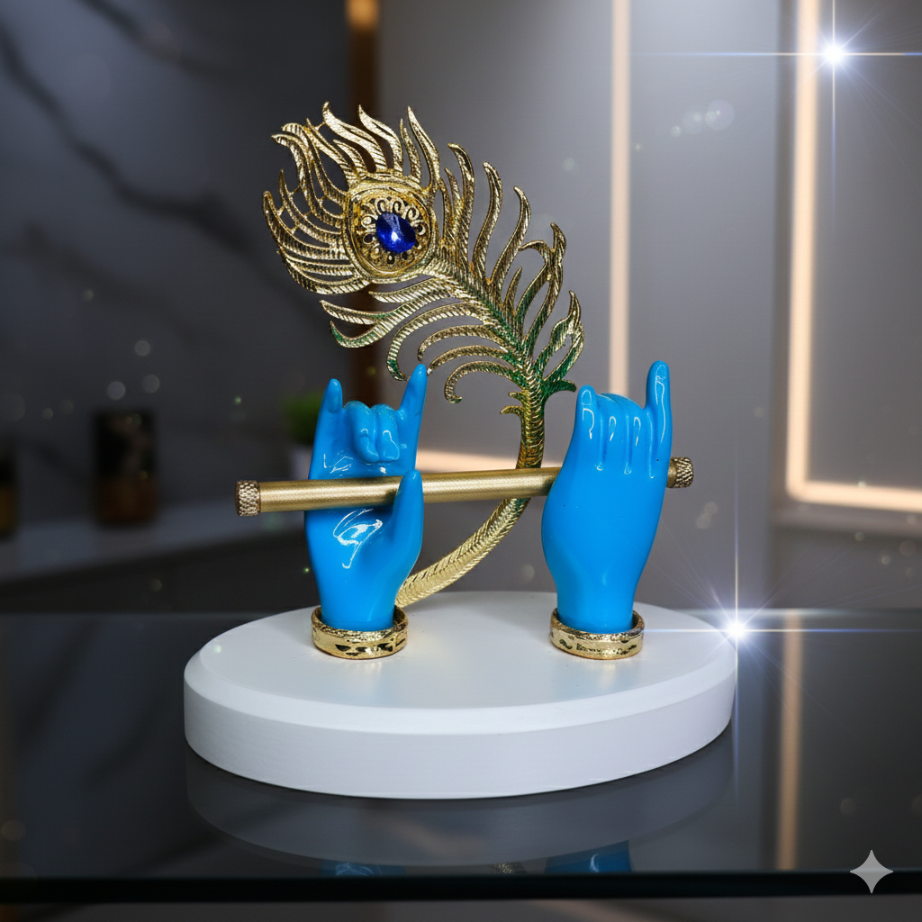 Lord Krishna Hand with Flute 24k Gold Plated