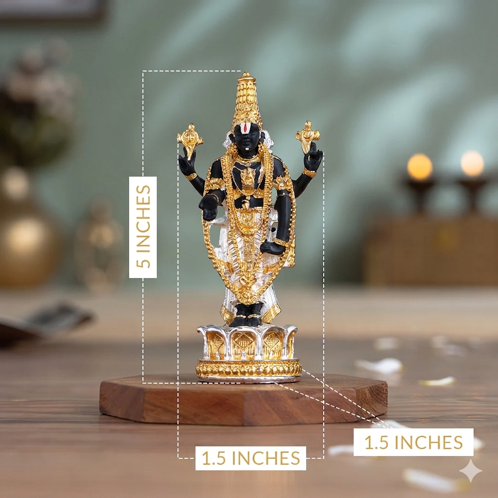 Gold & Silver Plated Tirupati Balaji (Venkateswara) Idol