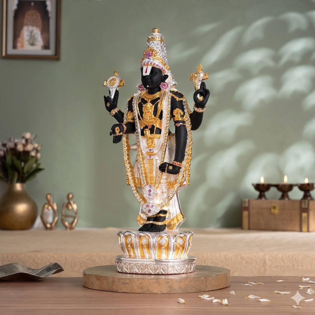 Gold & Silver Plated Tirupati Balaji (Venkateswara) Idol