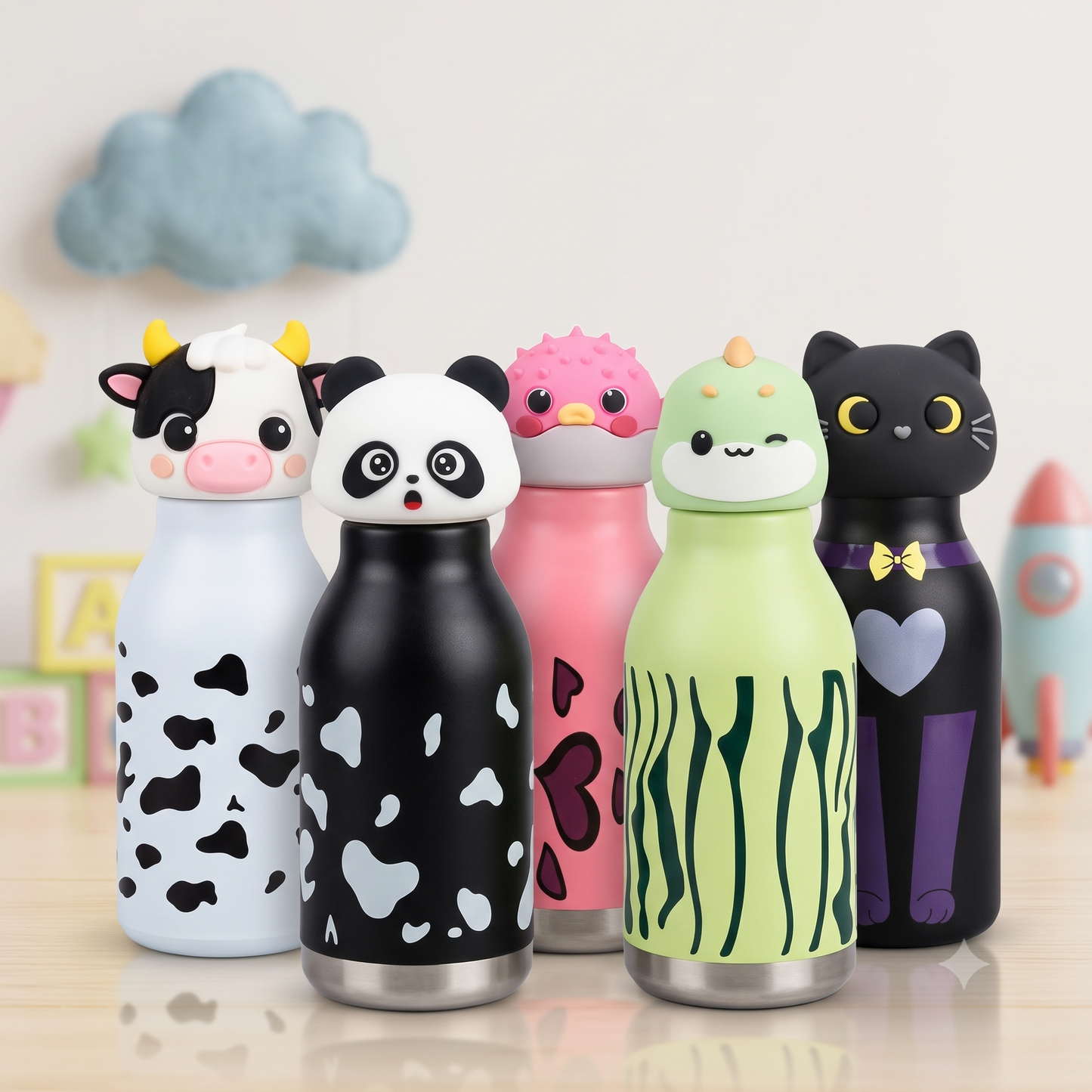 Premium Wild Animal Water Bottle & Sipper – 450 ML