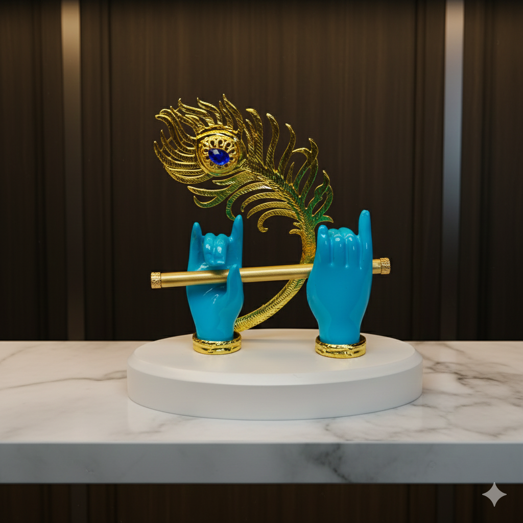 Lord Krishna Hand with Flute 24k Gold Plated