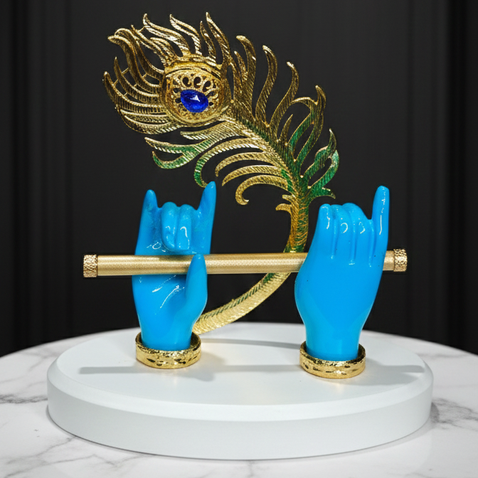 Lord Krishna Hand with Flute 24k Gold Plated