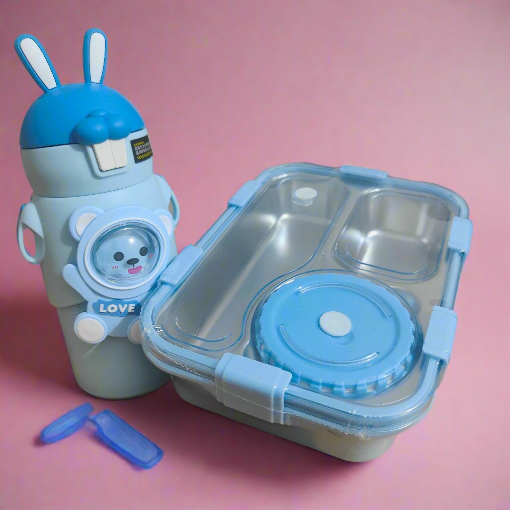 Cute Rabbit Theme School Kid's Combo - Blue