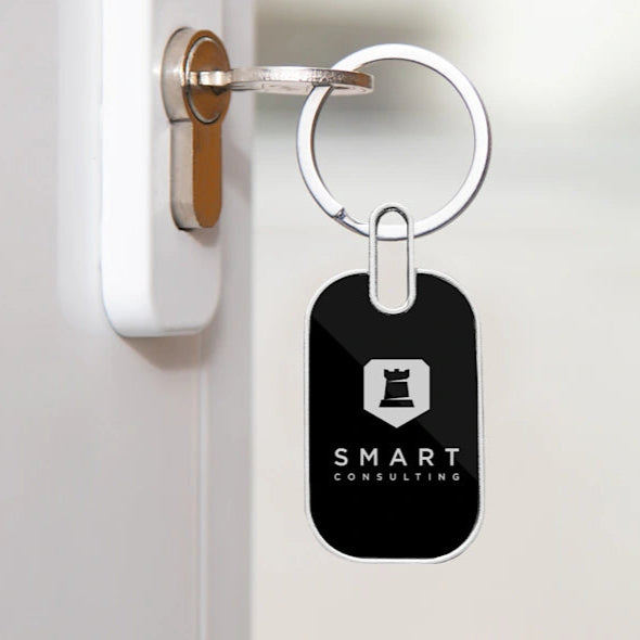 Personalized Oval Metal Keychain