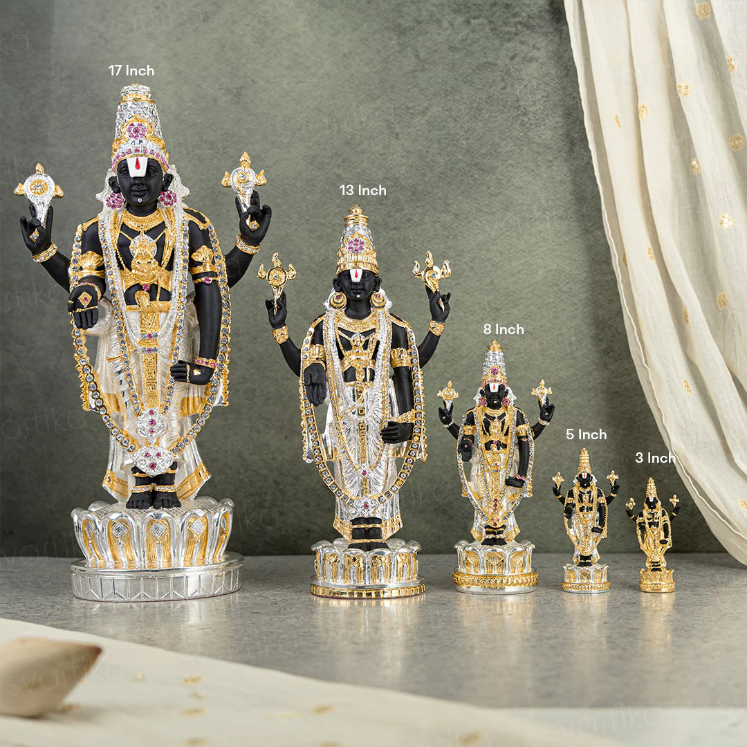 Gold & Silver Plated Tirupati Balaji (Venkateswara) Idol