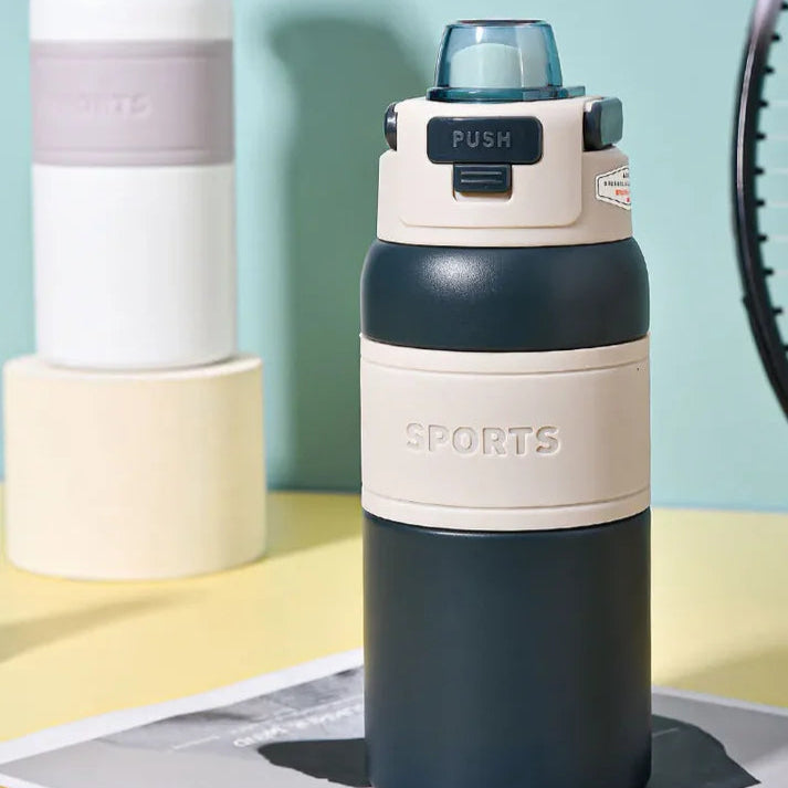 Stylish Solid Color Stainless Steel Water Bottle - 800 ML