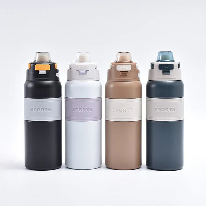Stylish Solid Color Stainless Steel Water Bottle - 800 ML
