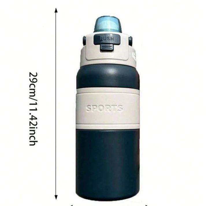 Stylish Solid Color Stainless Steel Water Bottle - 800 ML