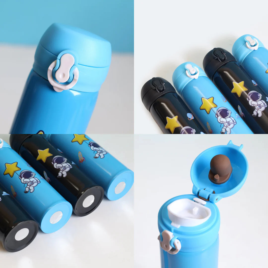 Space Theme Sipper Stainless Steel Water Bottle - 500 ML
