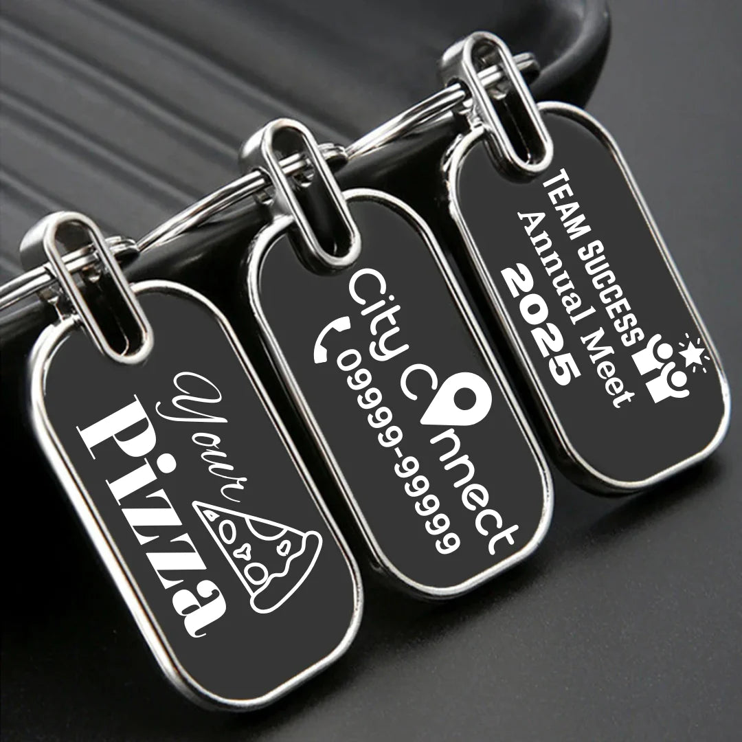 Personalized Oval Metal Keychain