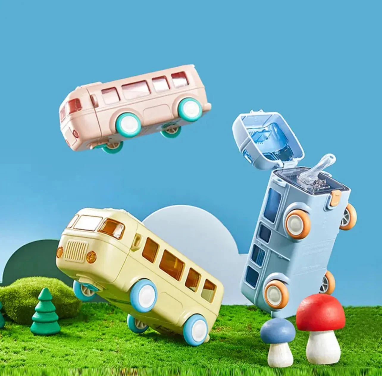 Bus Shaped Water Bottle for Kids - Fun Design