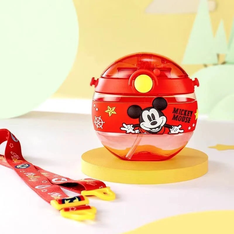Donut Shape Micky & ilsa Theme Water Bottle for Kids - 450 Ml