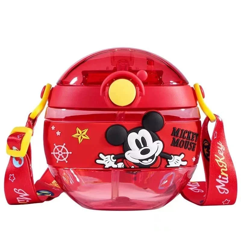 Donut Shape Micky & ilsa Theme Water Bottle for Kids - 450 Ml
