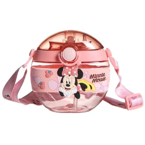 Donut Shape Micky & ilsa Theme Water Bottle for Kids - 450 Ml