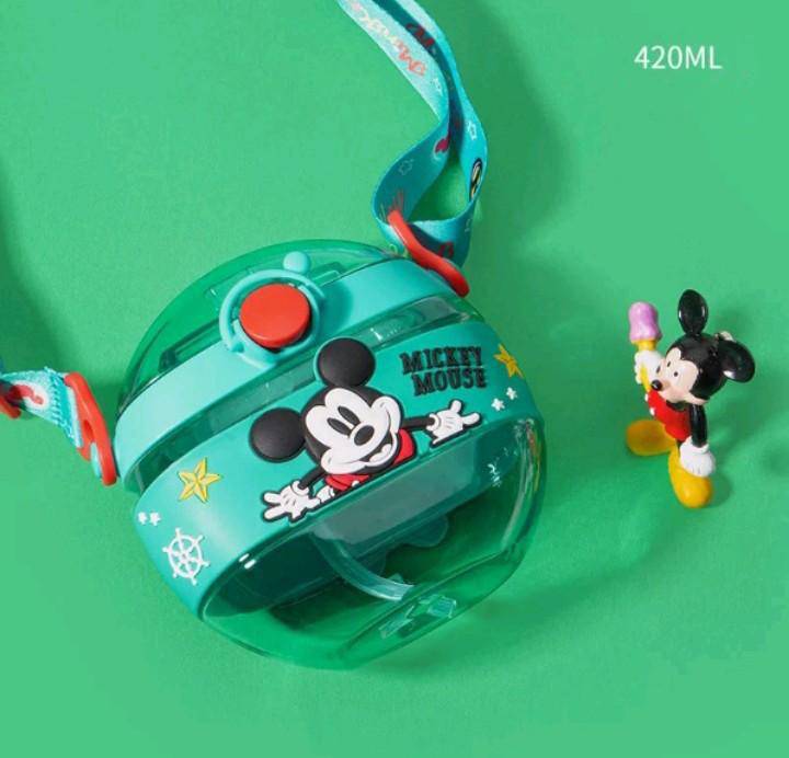 Donut Shape Micky & ilsa Theme Water Bottle for Kids - 450 Ml